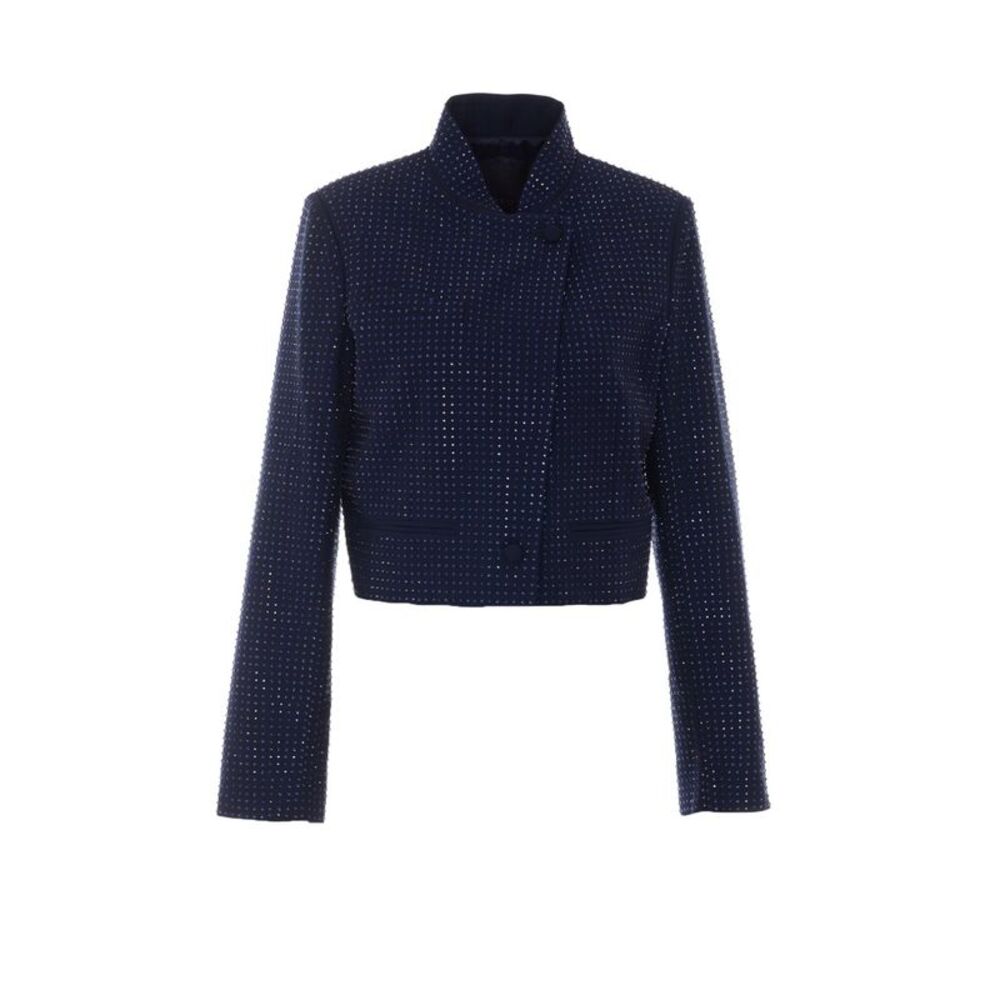 Pinko Women Morasca Cropped Jacket With Rhinestones